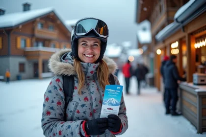 Femme souriante en tenue de ski à Villard de Lans
