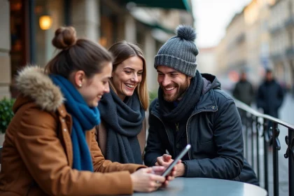 Groupe de jeunes adultes regardant un match Inter Milan au café